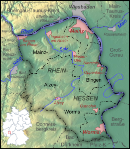 Rheinhessen und seine Landkreise heute  - CC BY-SA 3.0